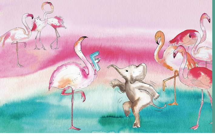 Flamingo Letter F